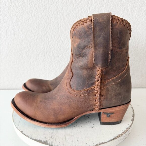 NEW Lane PLAIN JANE PJ Womens Cowboy Bootie 8 Brown Short Western Cowgirl Boots - Picture 4 of 11
